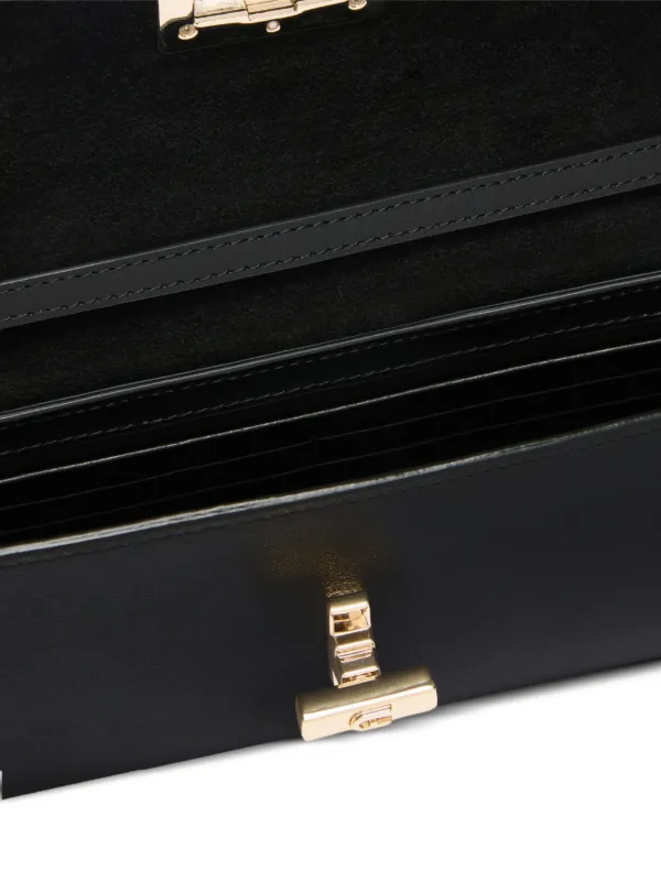 Furla Clara Leather Clutch Bag | Black | FARFETCH
