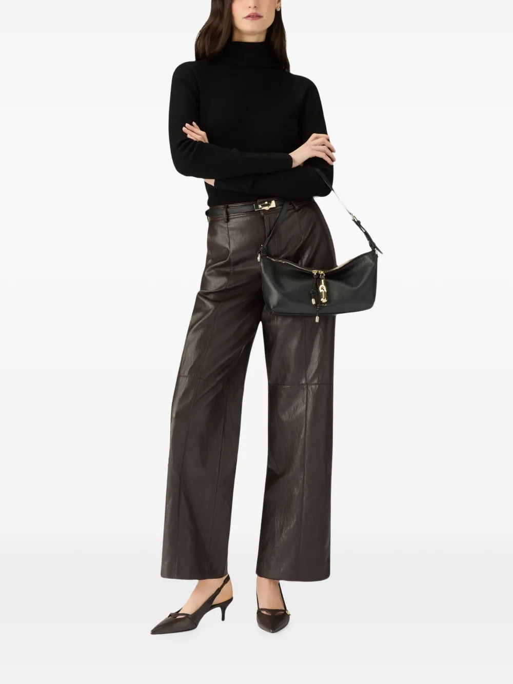 Furla Debby schoudertas met ritssluiting Zwart