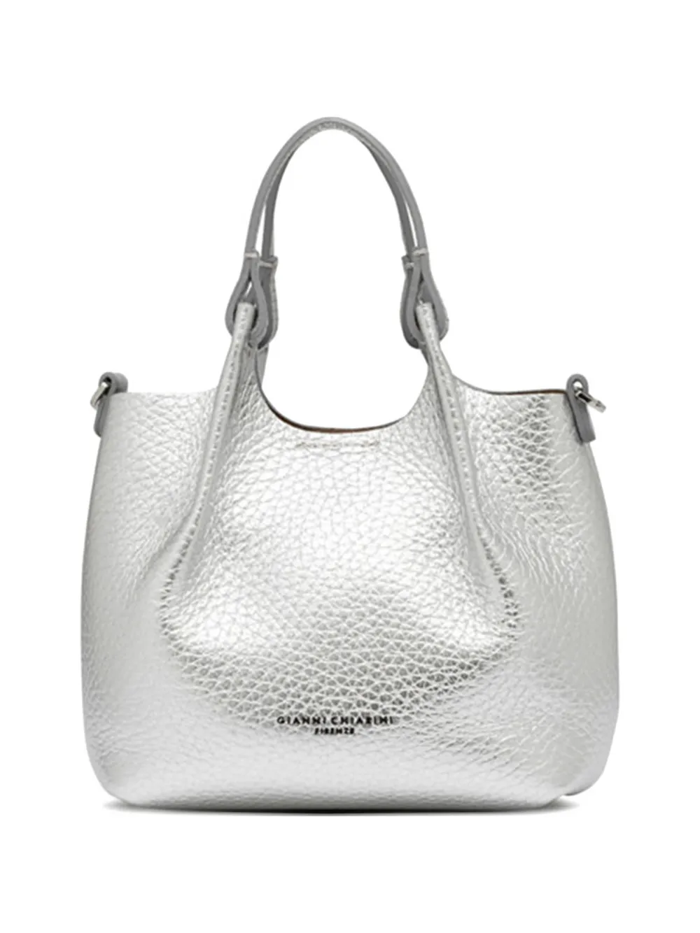 GIANNI CHIARINI Dua textured-leather tote bag - Argento