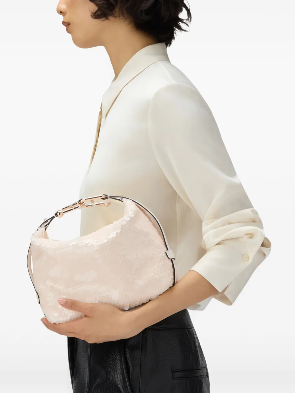 Furla Toni schoudertas met pailletten Beige