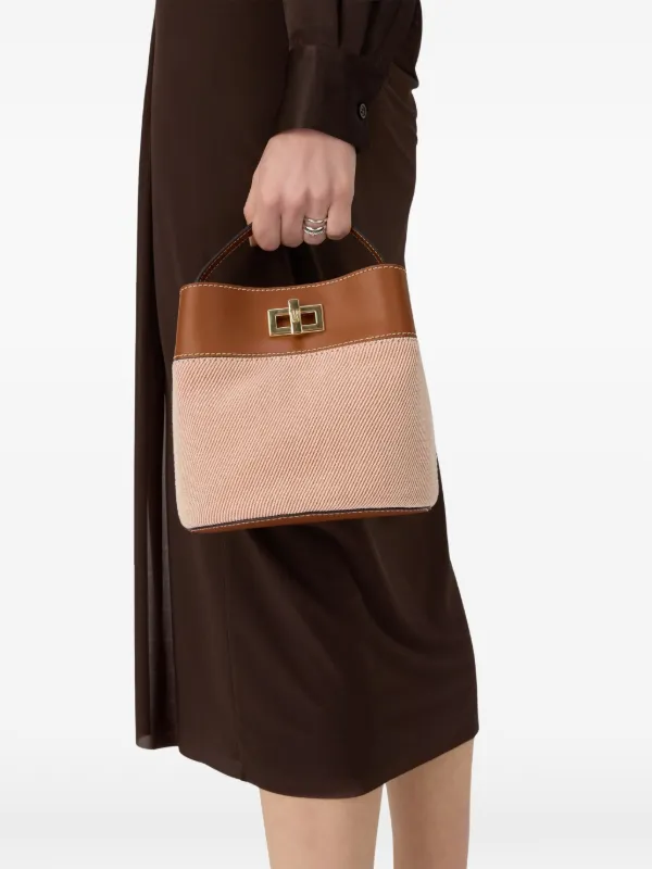 Furla Amelia Stripe Detail Bucket Bag | Neutrals | FARFETCH