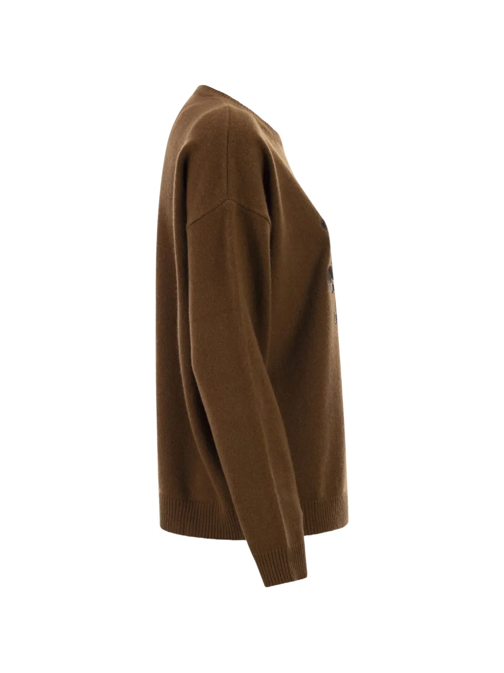  Max Mara Monogram Embroidered Sweater - Brown 