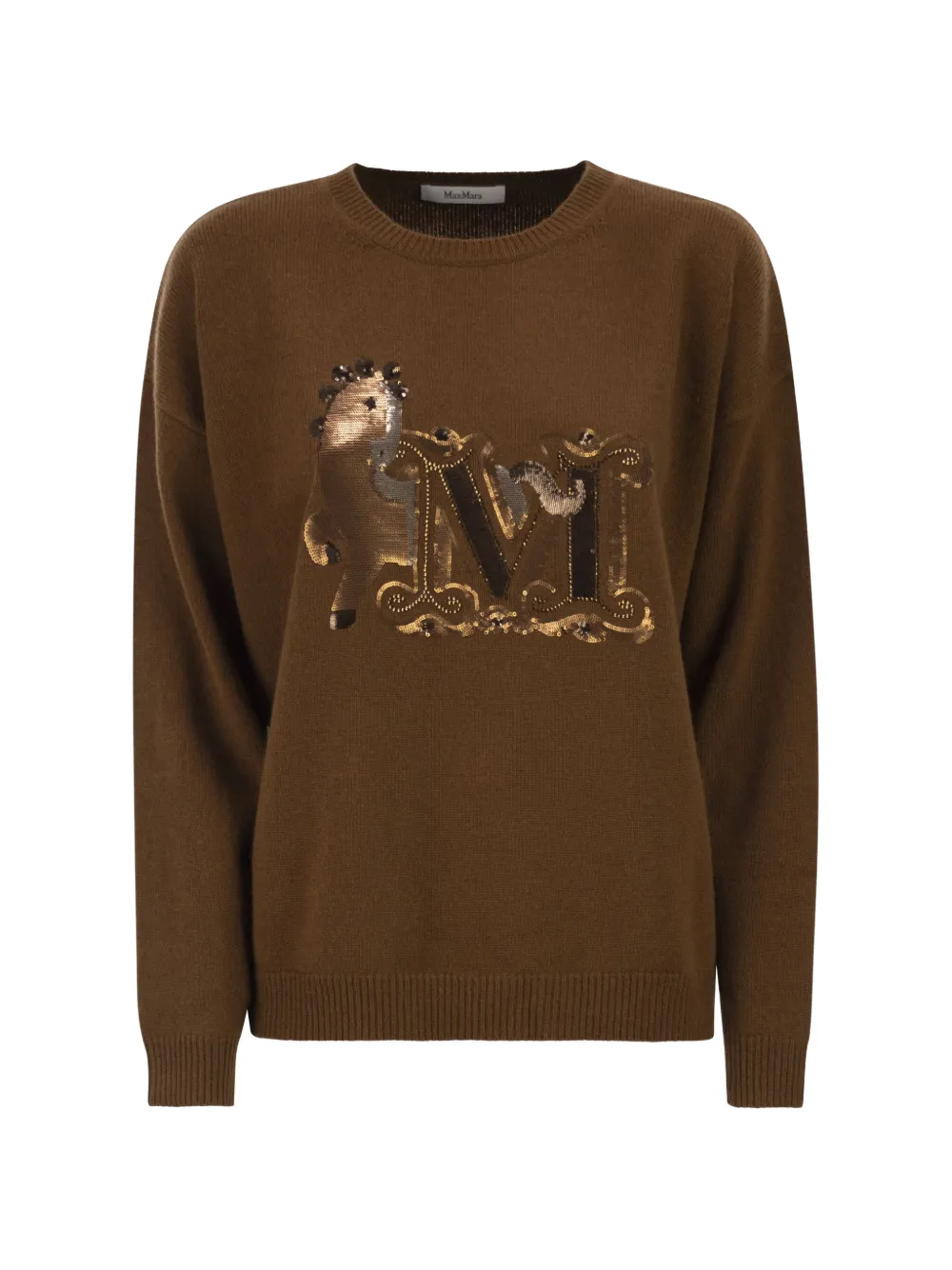 Max Mara monogram embroidered sweater - Brown