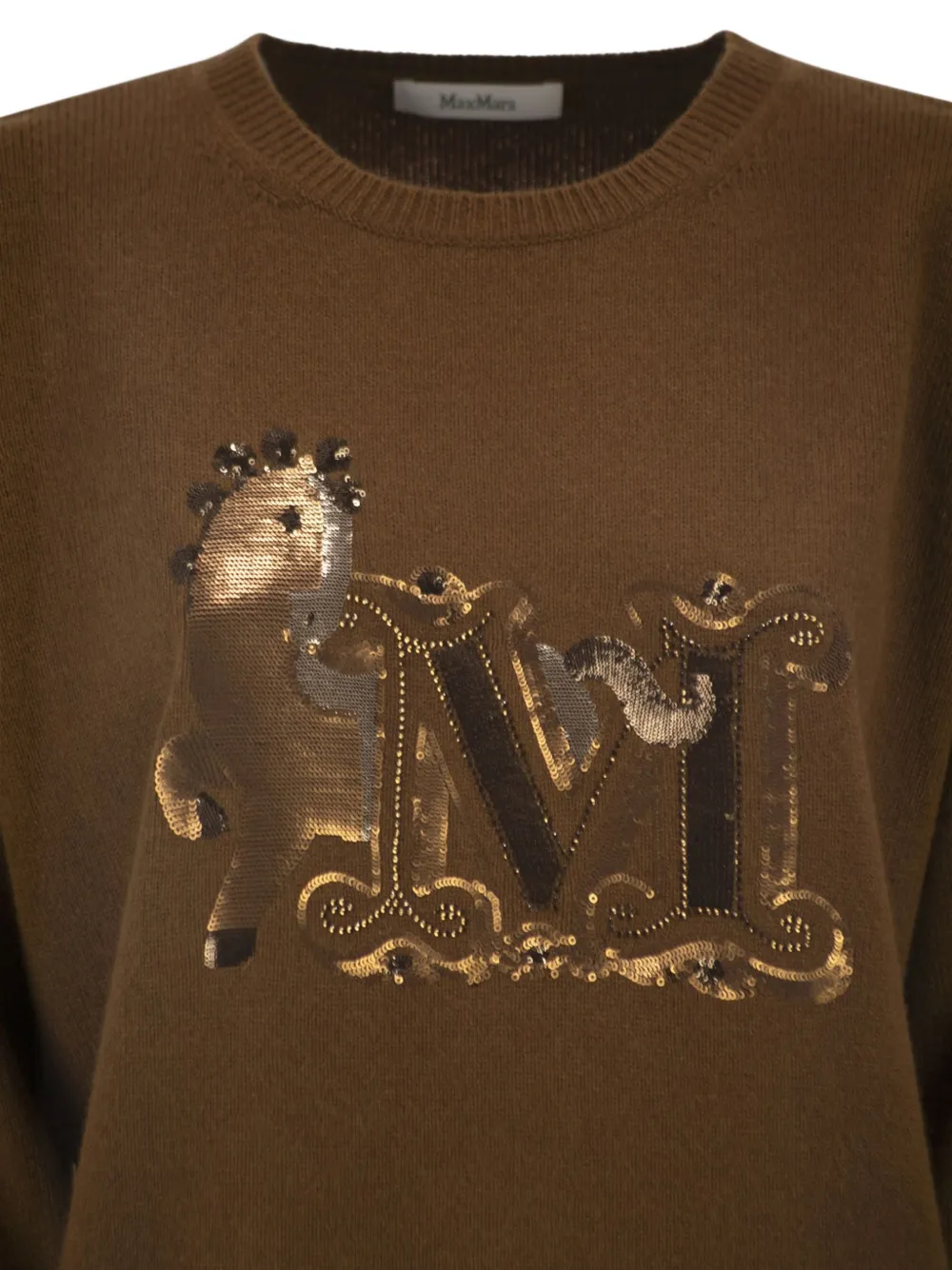 Max Mara Trui met geborduurd monogram Bruin