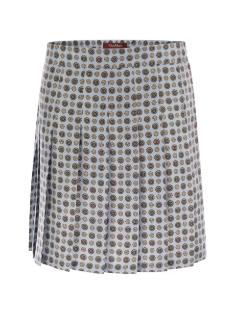 Max Mara — pleated patterned Madison silk skirt