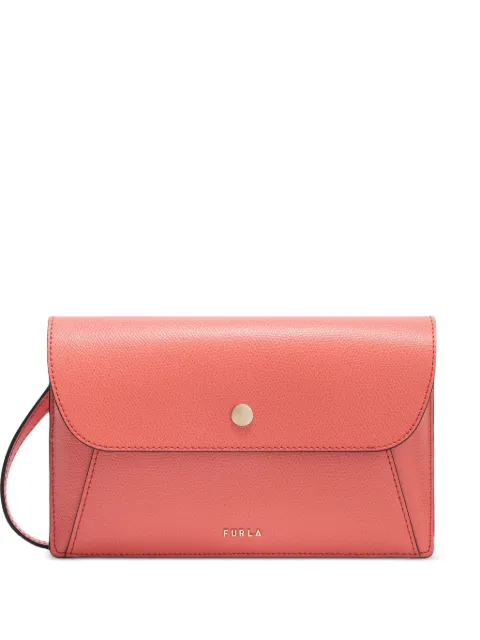 Furla Lea flap leather clutch bag
