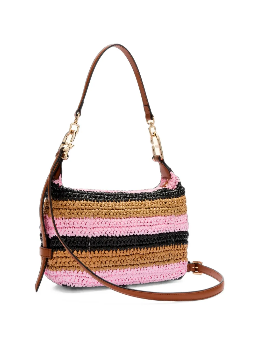 Furla Tonie gestreepte schoudertas Roze