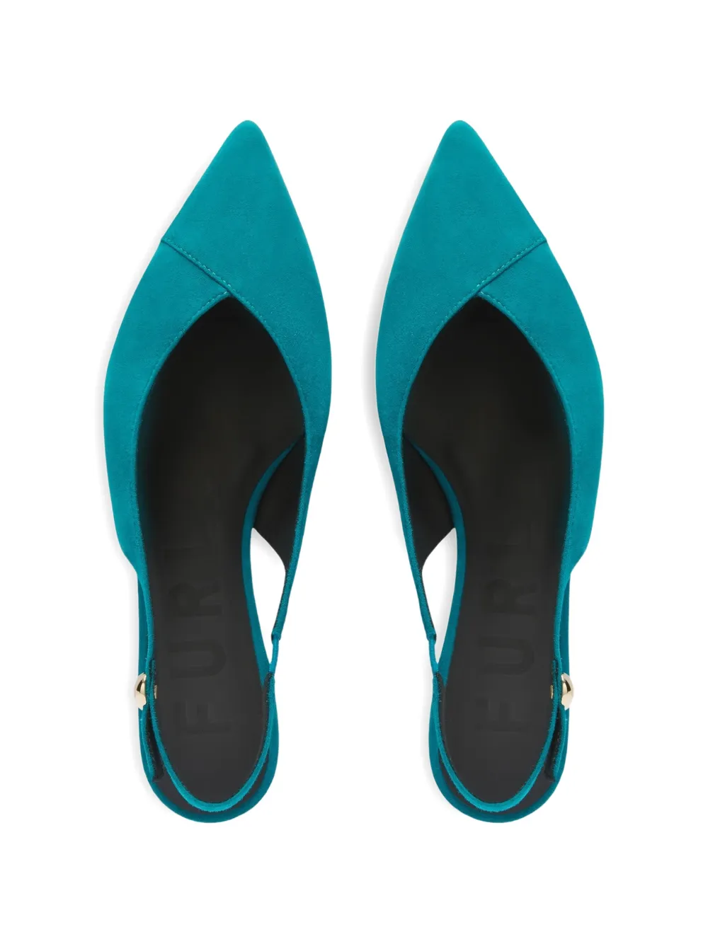 Furla Sfera pointed-toe slingback ballet flats Blauw