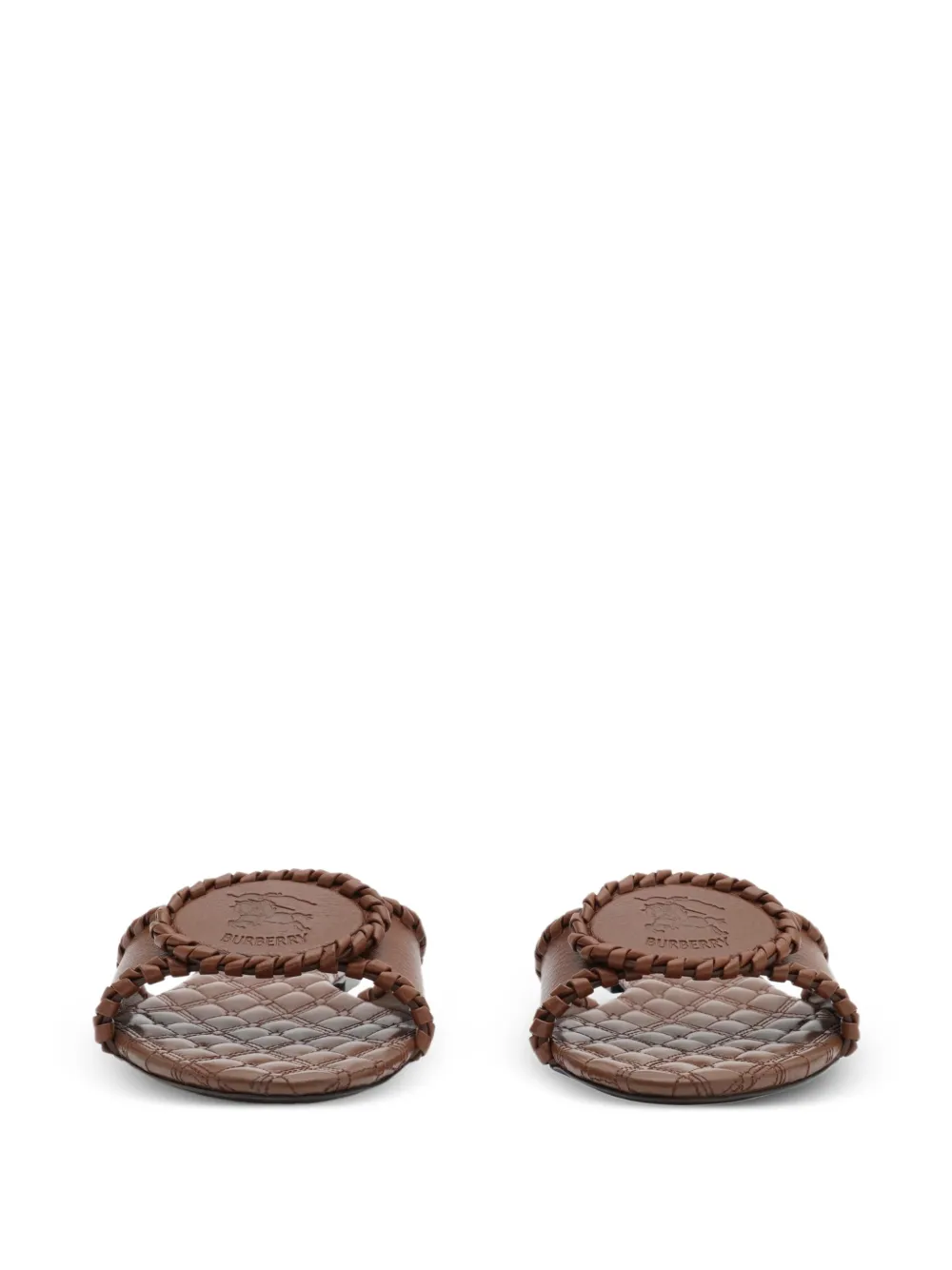 Burberry Leren Knight Stamp sandalen Bruin