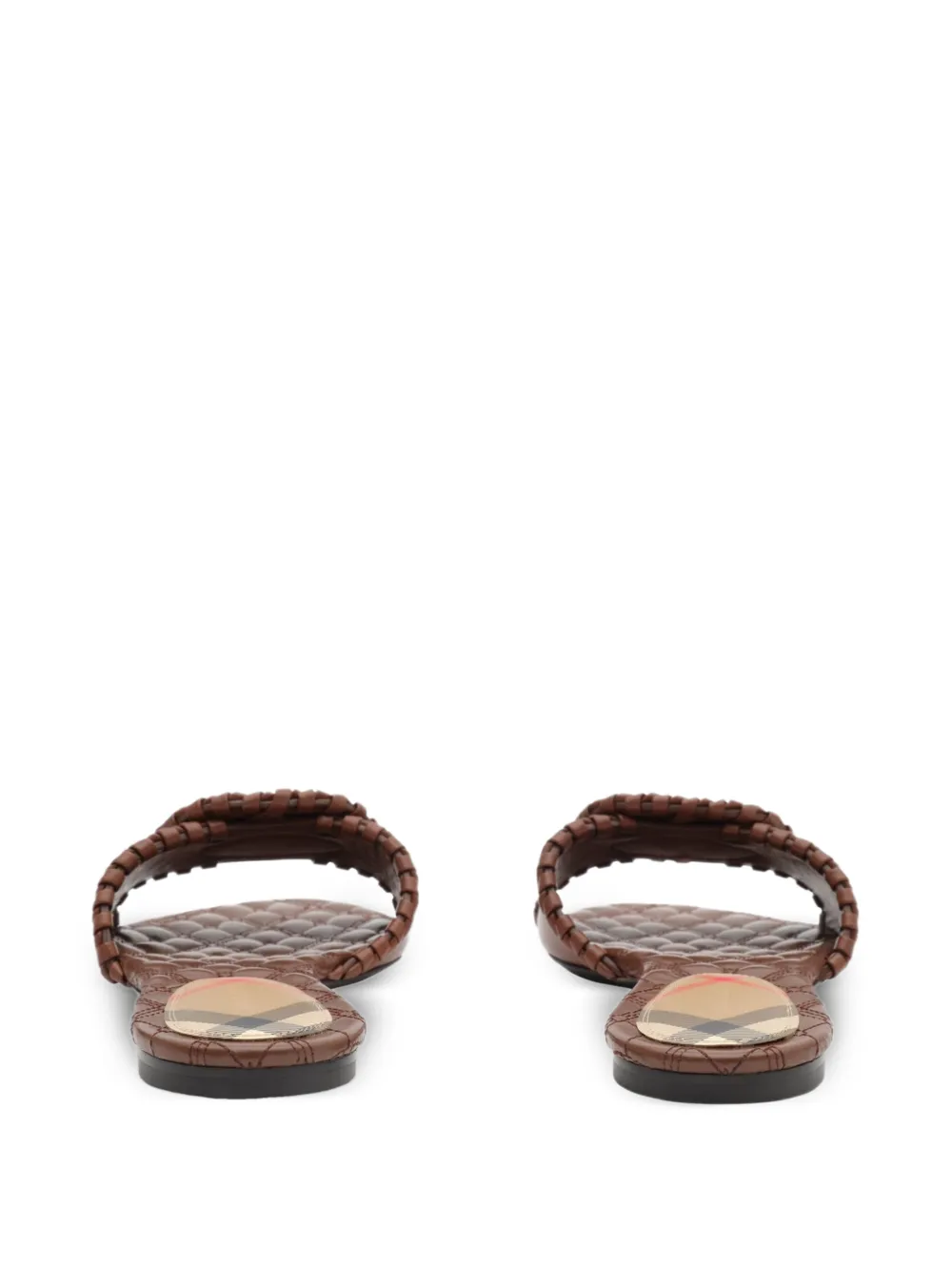 Burberry Leren Knight Stamp sandalen Bruin