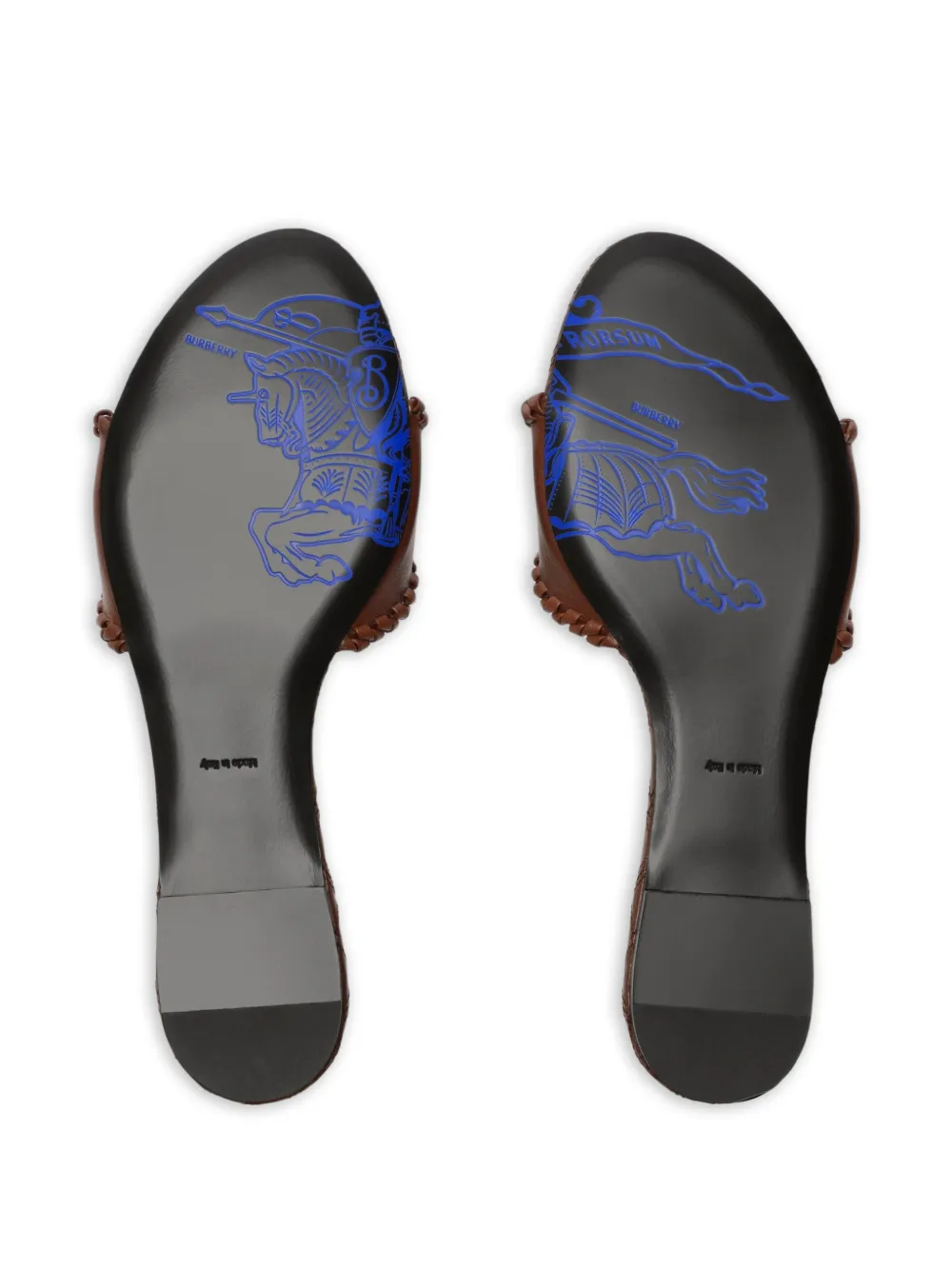 Burberry Leren Knight Stamp sandalen Bruin