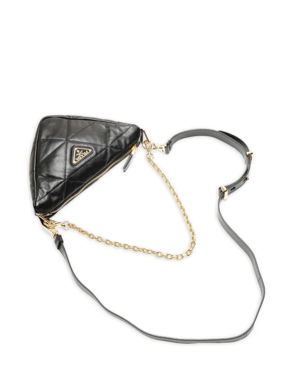 Triangle-Shaped Quilted Cross Body Bag