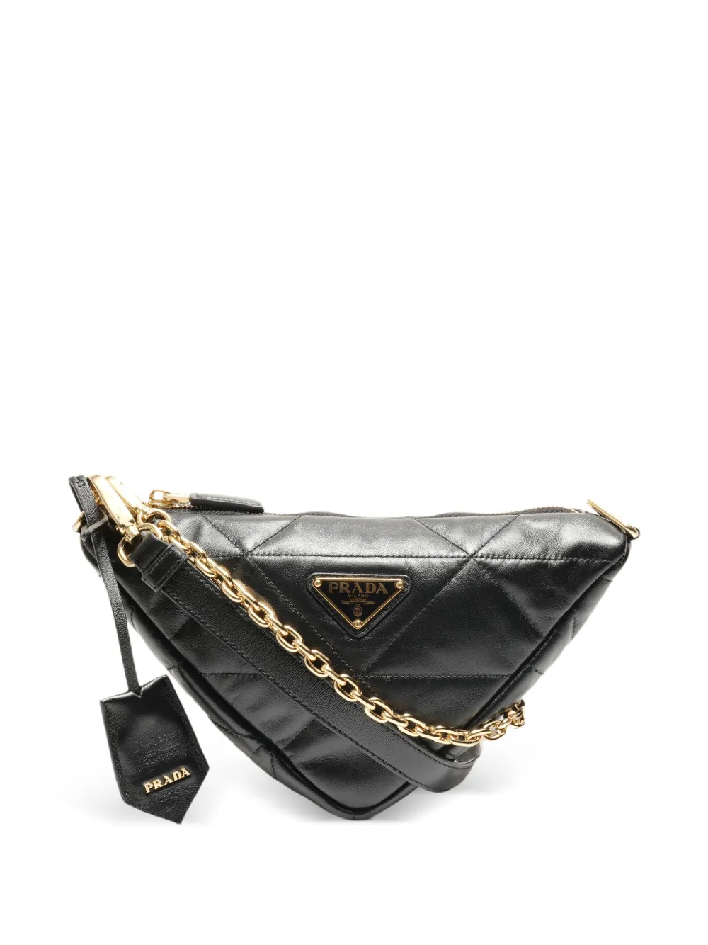 Prada Pre-Owned triangle-shaped quilted cross body bag - Nero