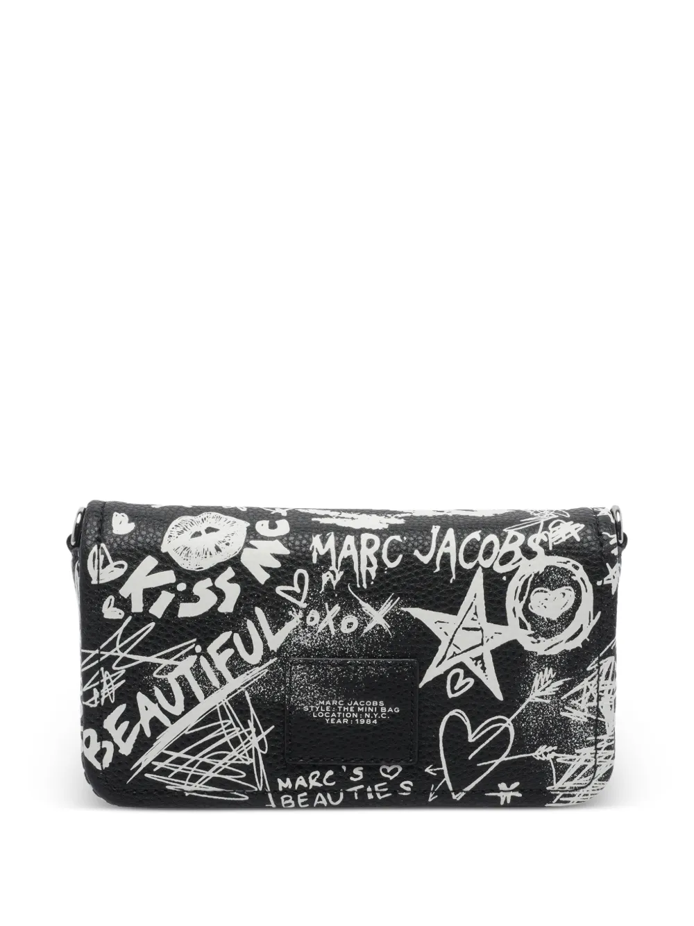 Marc Jacobs Punk Scribble kleine leren crossbodytas Zwart
