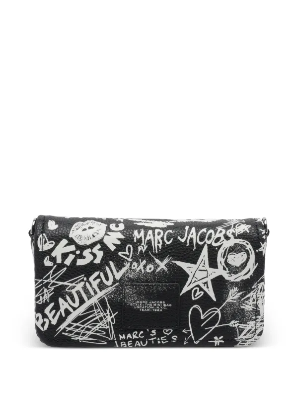 Marc Jacobs Mini Punk Scribble Leather Crossbody Bag | Black
