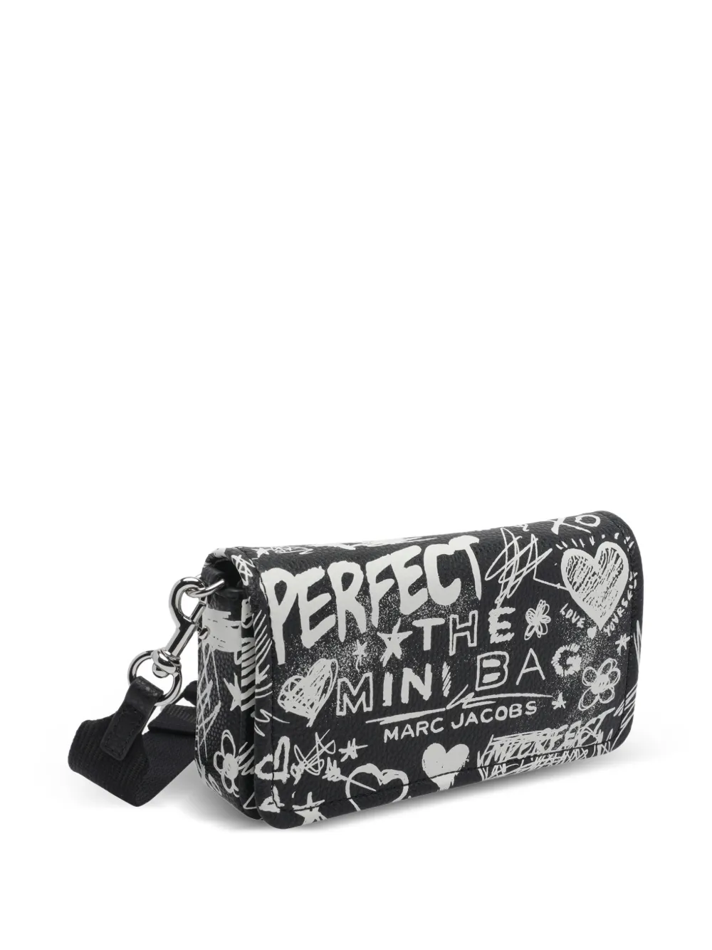 Marc Jacobs Punk Scribble kleine leren crossbodytas Zwart
