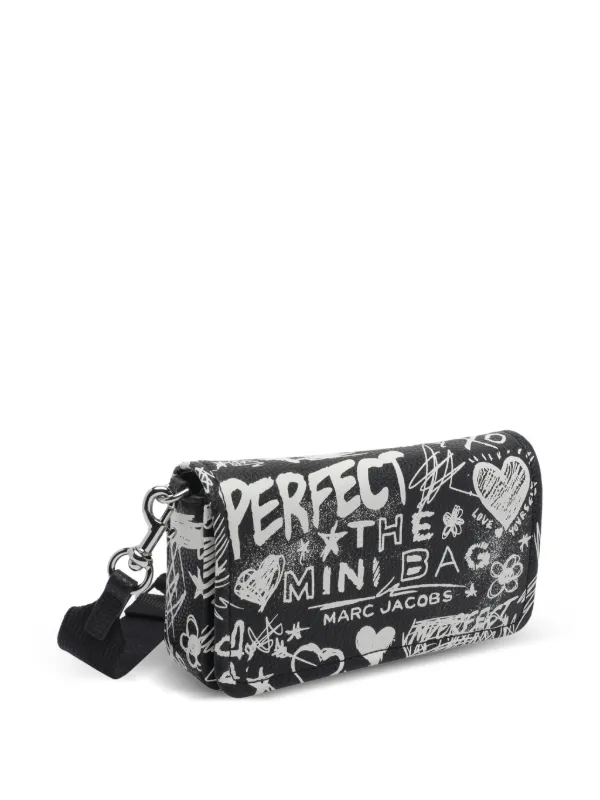 Marc Jacobs Mini Punk Scribble Leather Crossbody Bag | Black