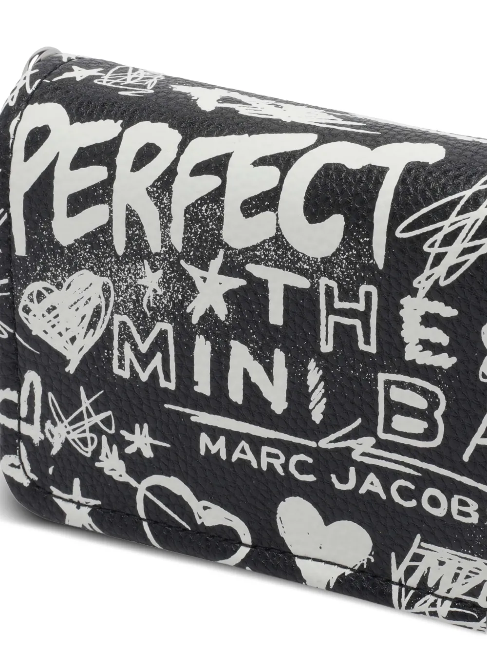 Marc Jacobs Punk Scribble kleine leren crossbodytas Zwart