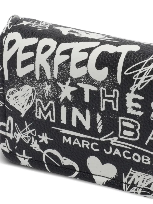 Marc Jacobs Mini Punk Scribble Leather Crossbody Bag | Black