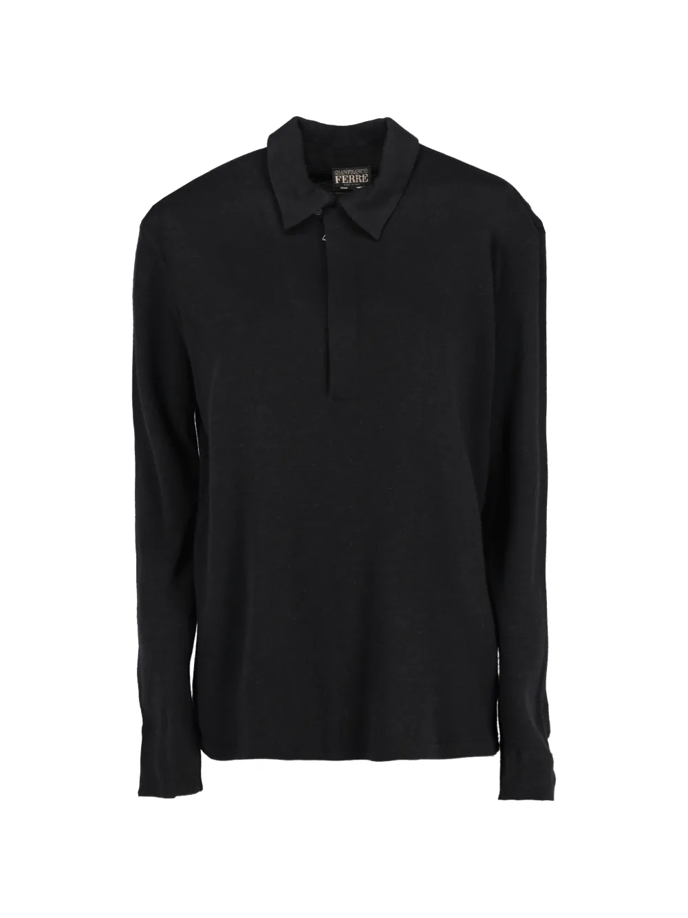 Gianfranco Ferré Pre-Owned concealed-fastening polo top - Nero