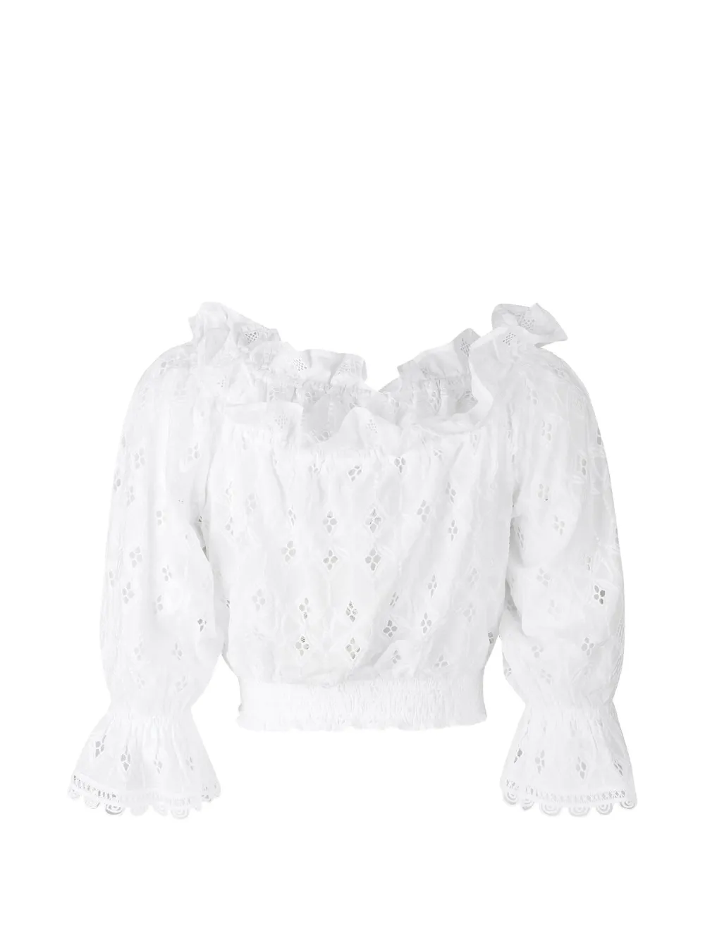 Temptation Positano ruffled-detail blouse - Bianco
