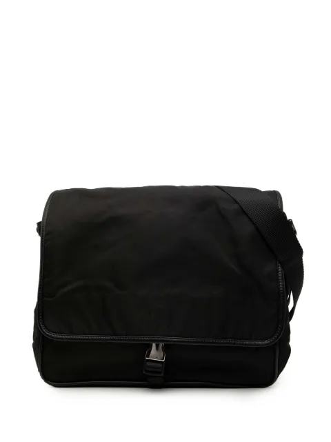Prada Pre-Owned 2013-2026 Saffiano Trimmed Tessuto Buckle Messenger Bag crossbody bag