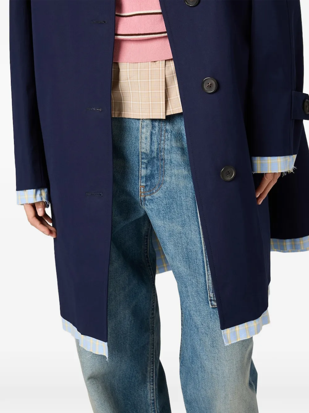 Miu Jas met enkele rij knopen Blauw