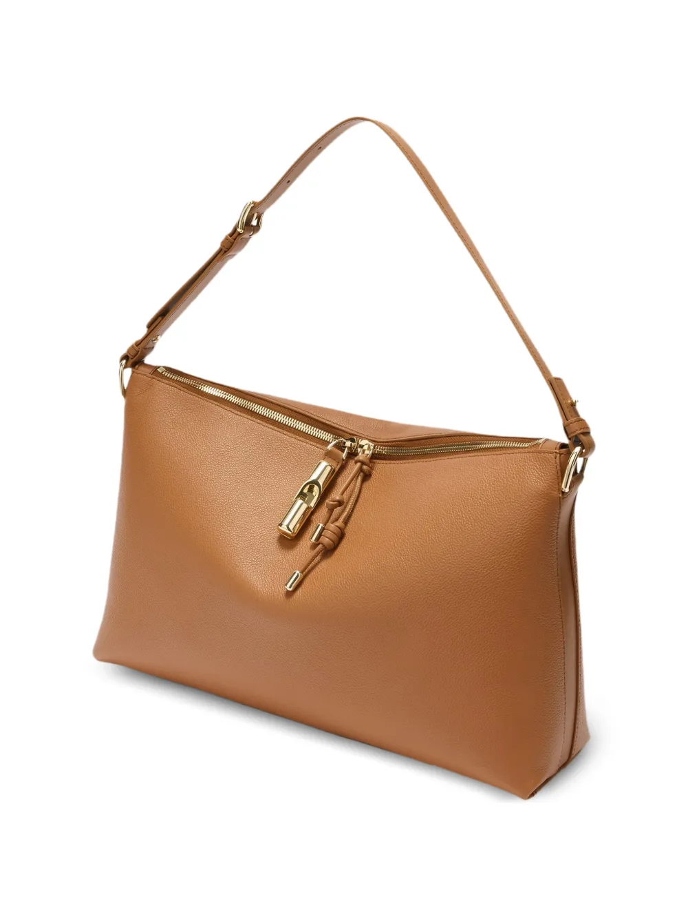 Furla Debby schoudertas met rits en bedel Bruin