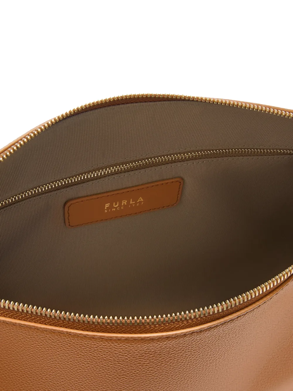 Furla Debby schoudertas met rits en bedel Bruin