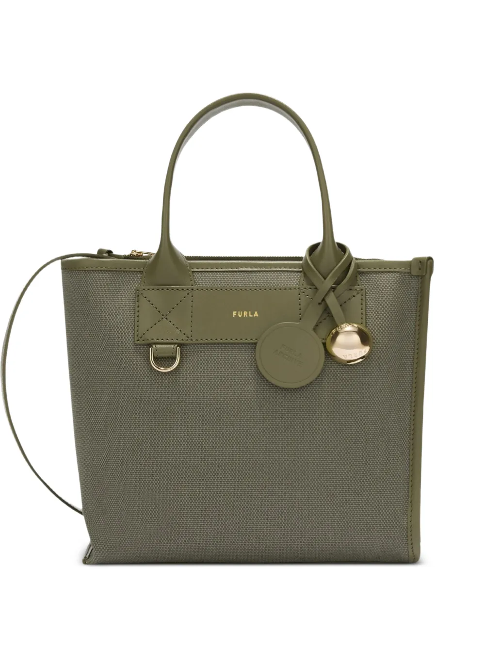 Furla Divide Tote Bag mit Anhänger - Grün