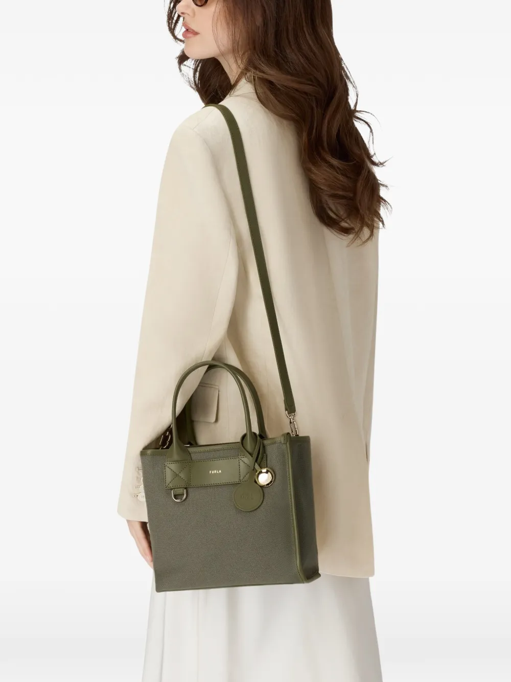 Furla Divide shopper met bedel Groen