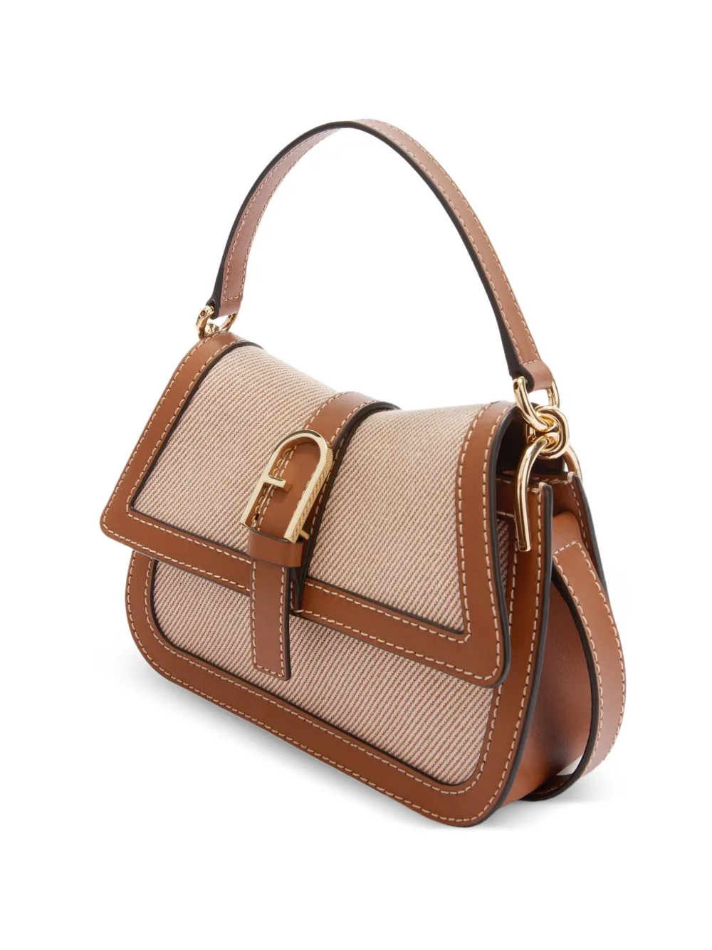 Furla Flow mini-shopper met handvat Beige
