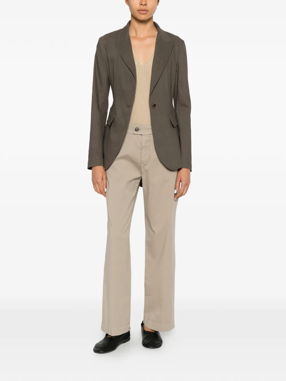 Berwich Alice broek met riemlussen Beige