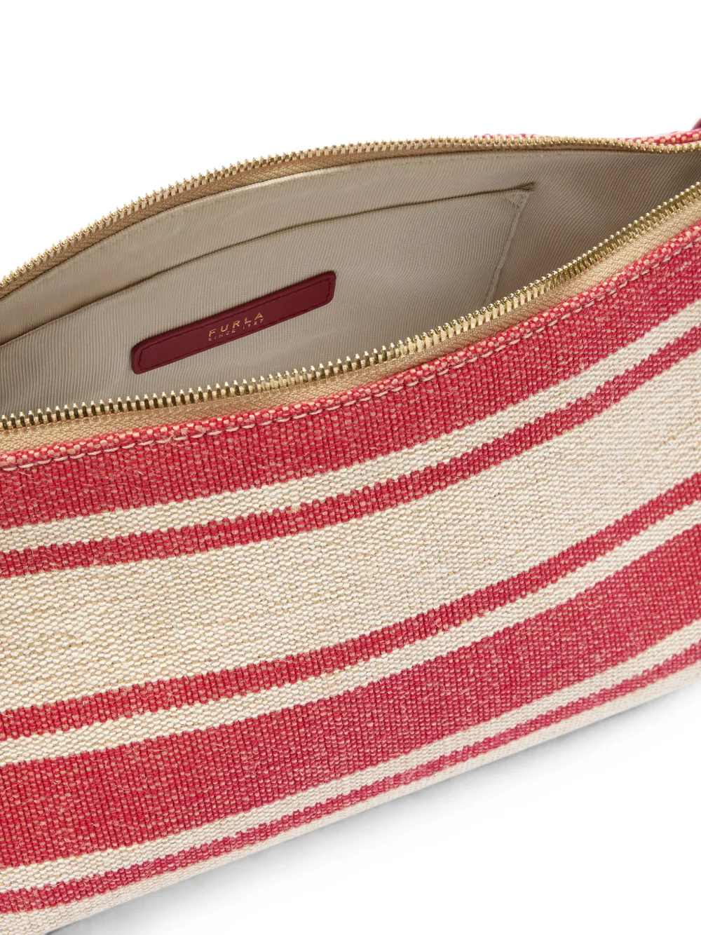 Furla Debby gestreepte schoudertas Rood
