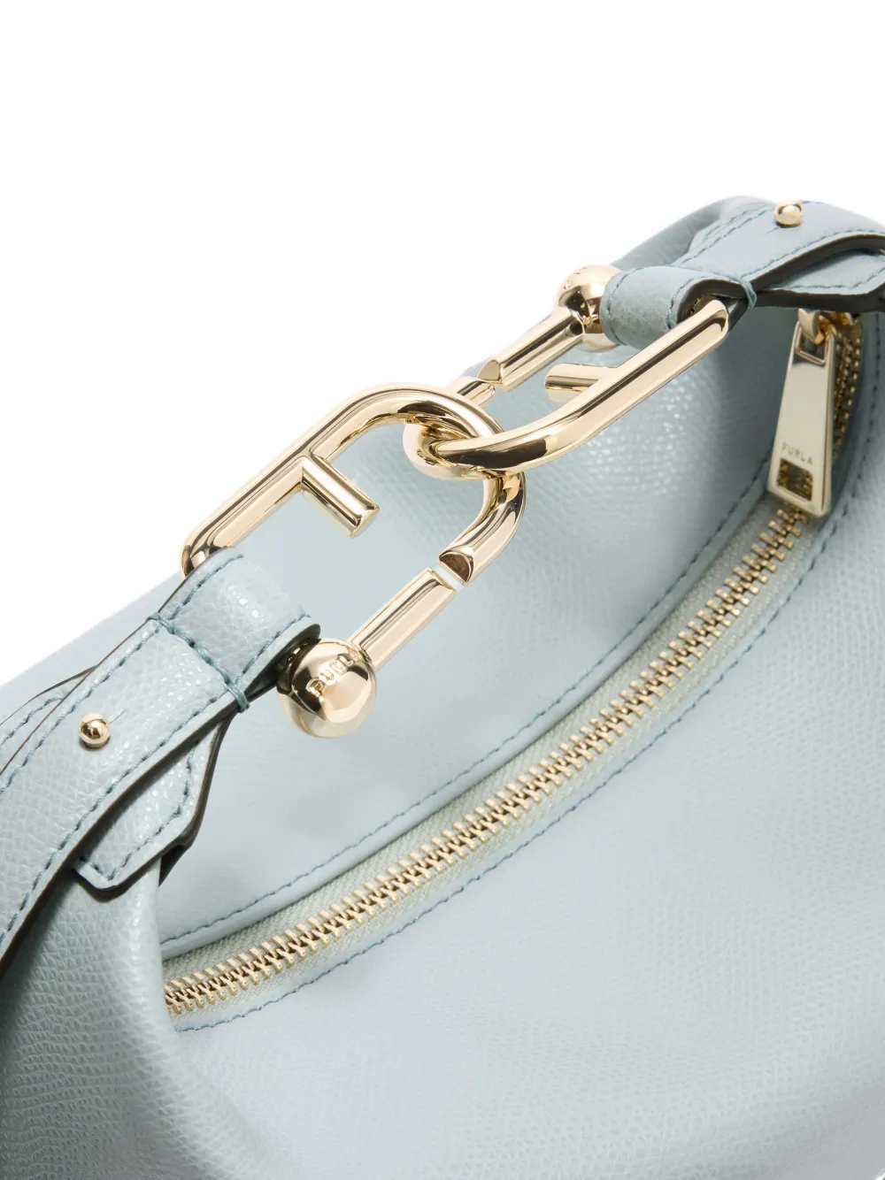 Furla Leren clutch met ketting Blauw