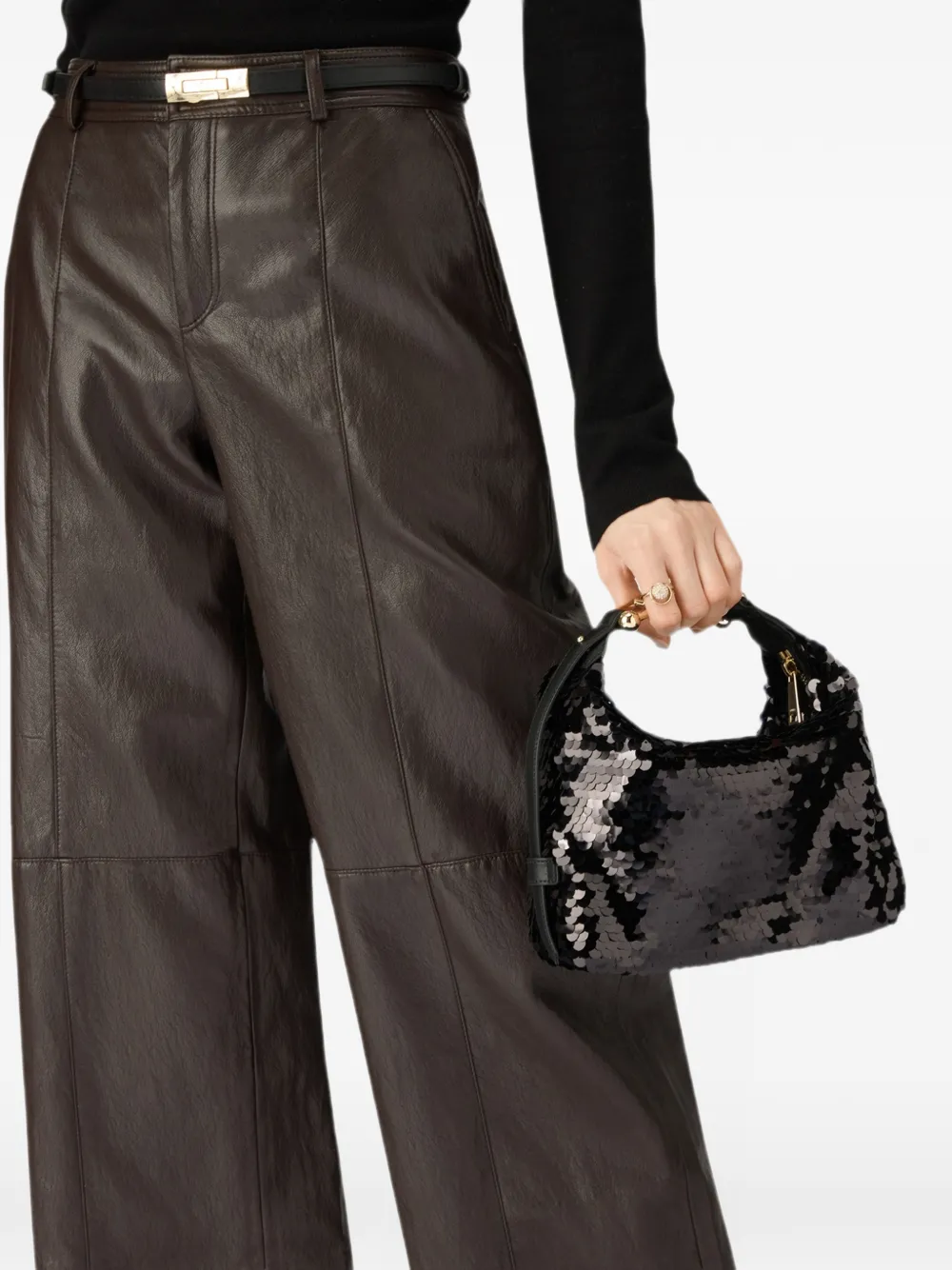 Furla Tonie schoudertas met pailletten Zwart