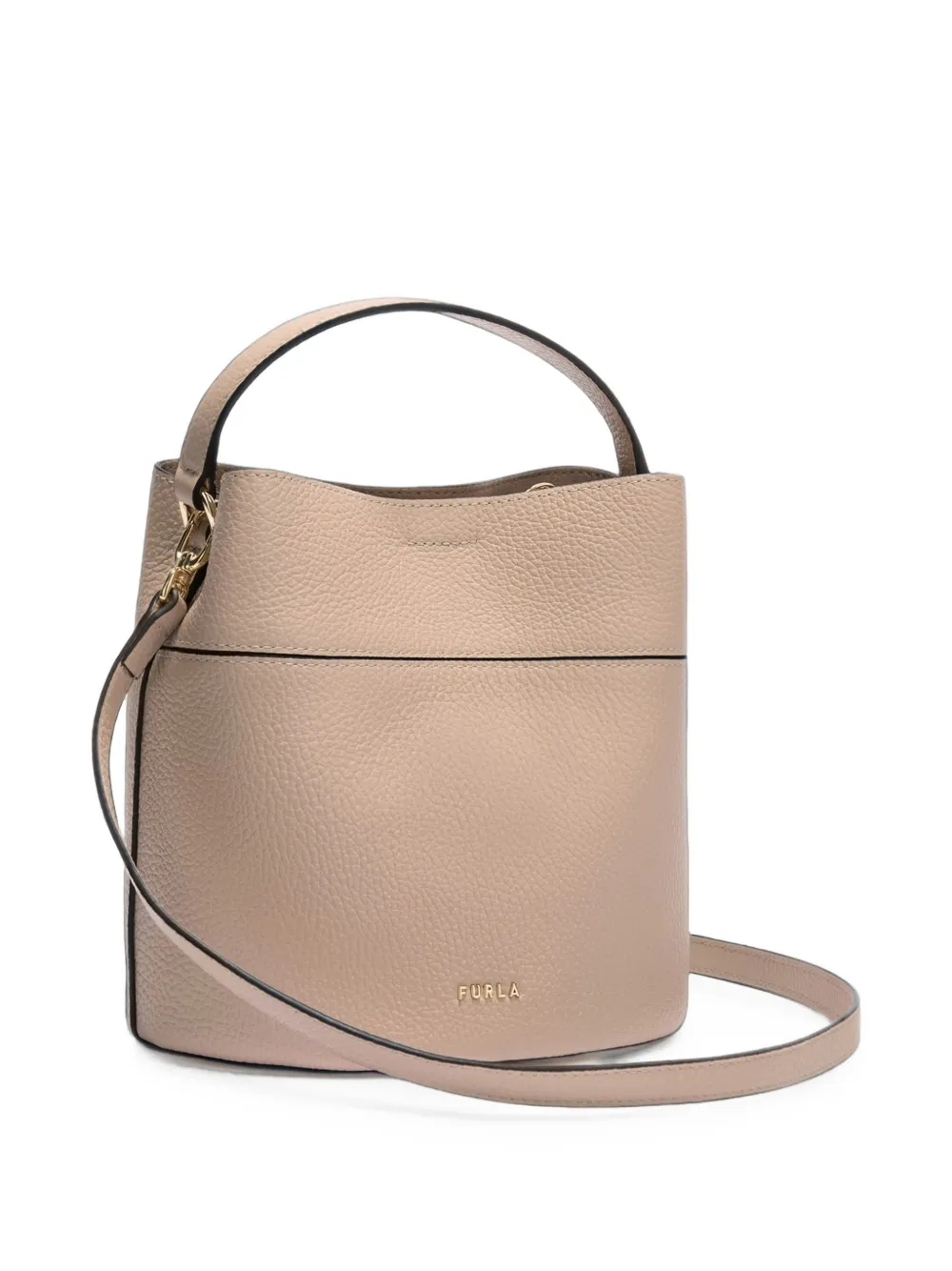 Furla Amelia leren bucket-tas met handgreep Beige