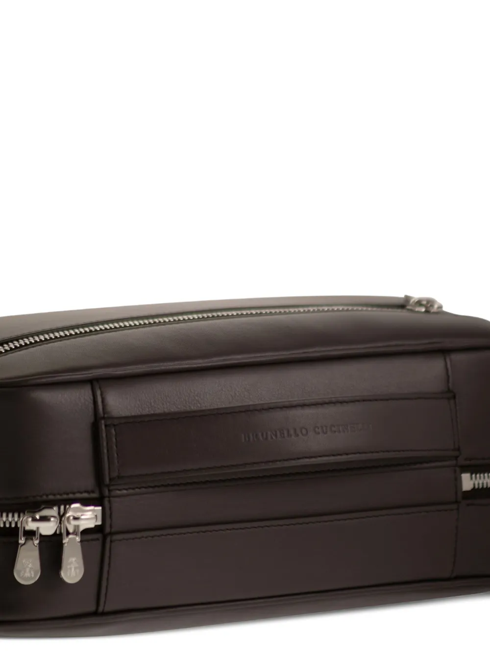 Brunello Cucinelli Leren toilettas Bruin