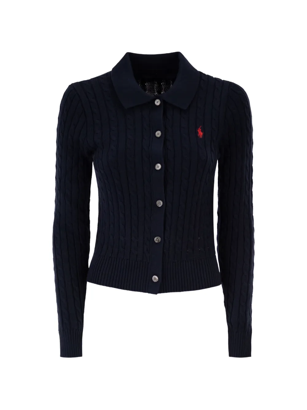 Polo Ralph Lauren logo-embroidered cable-knit cardigan - Blu