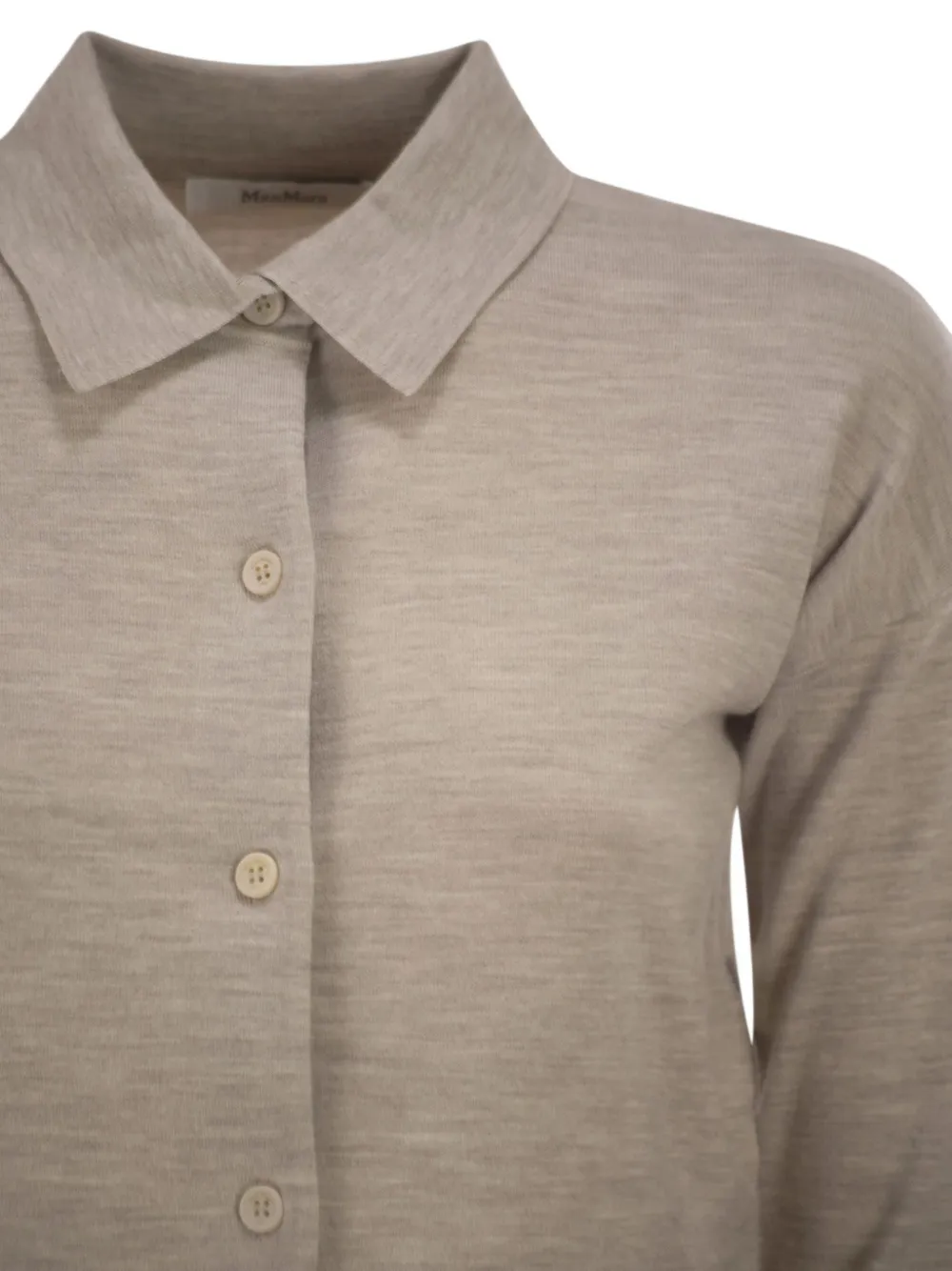 Max Mara Cropped wollen vest met shirtkraag Beige