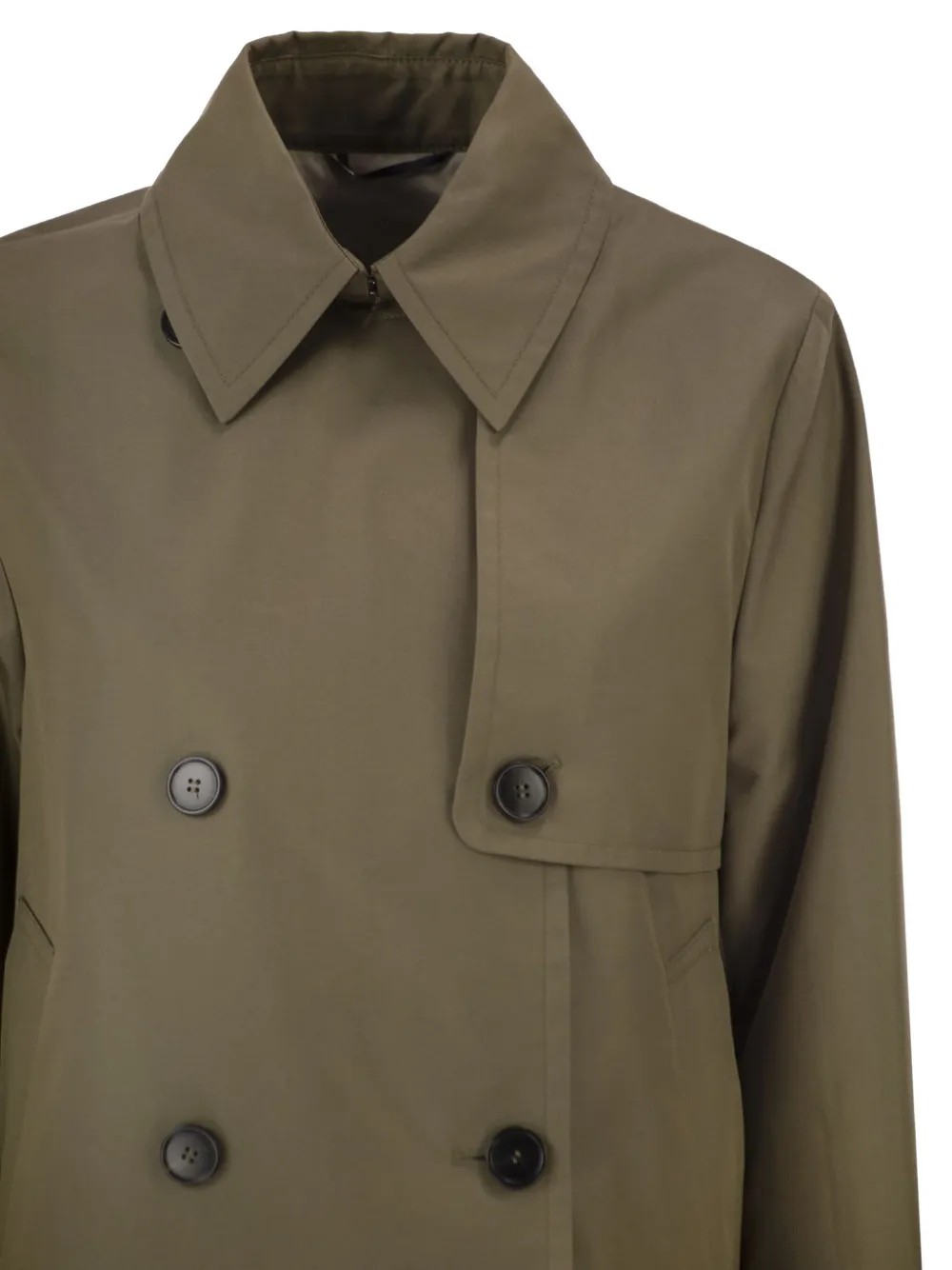 Weekend Max Mara Jas met dubbele rij knopen en stormklep Groen