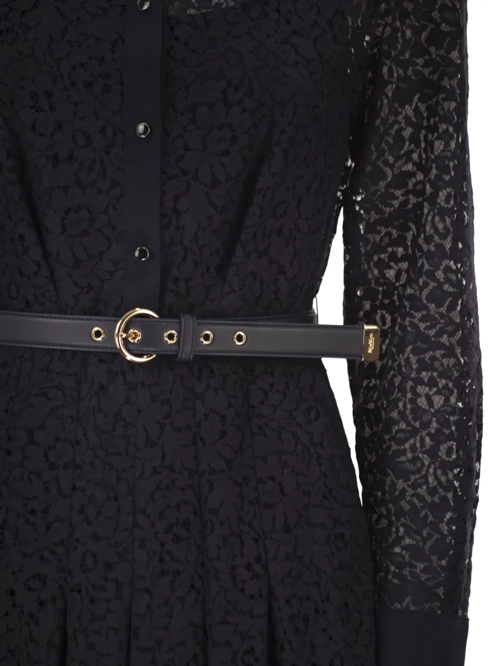 Mstricordo Lace Pleated Shirt Midi Dress