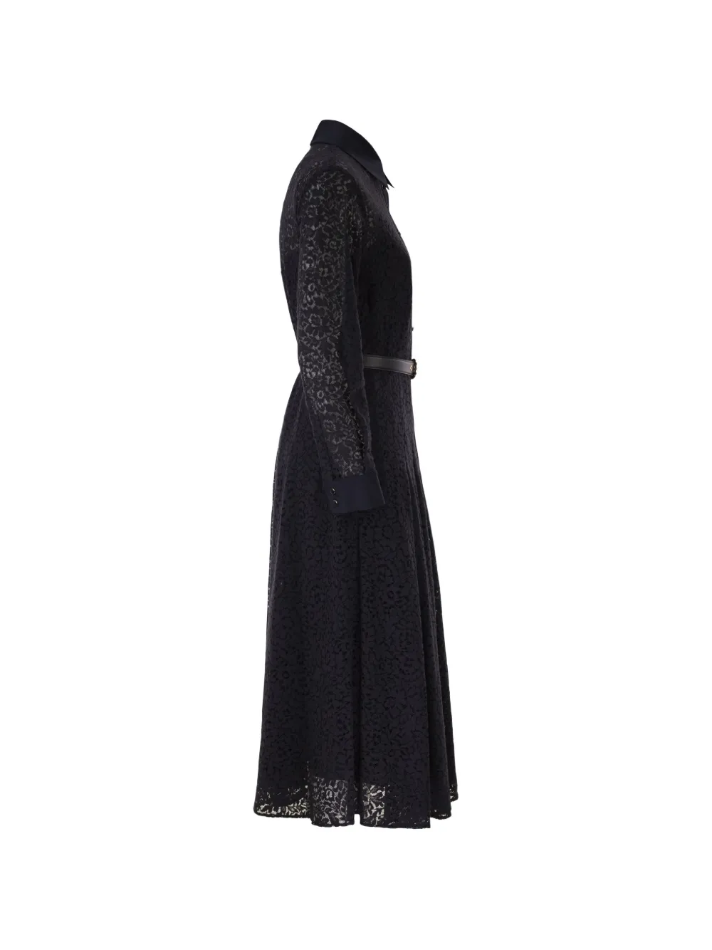 Mstricordo Lace Pleated Shirt Midi Dress