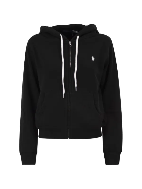 Polo Ralph Lauren zip-up Hoodie | Black | FARFETCH JO