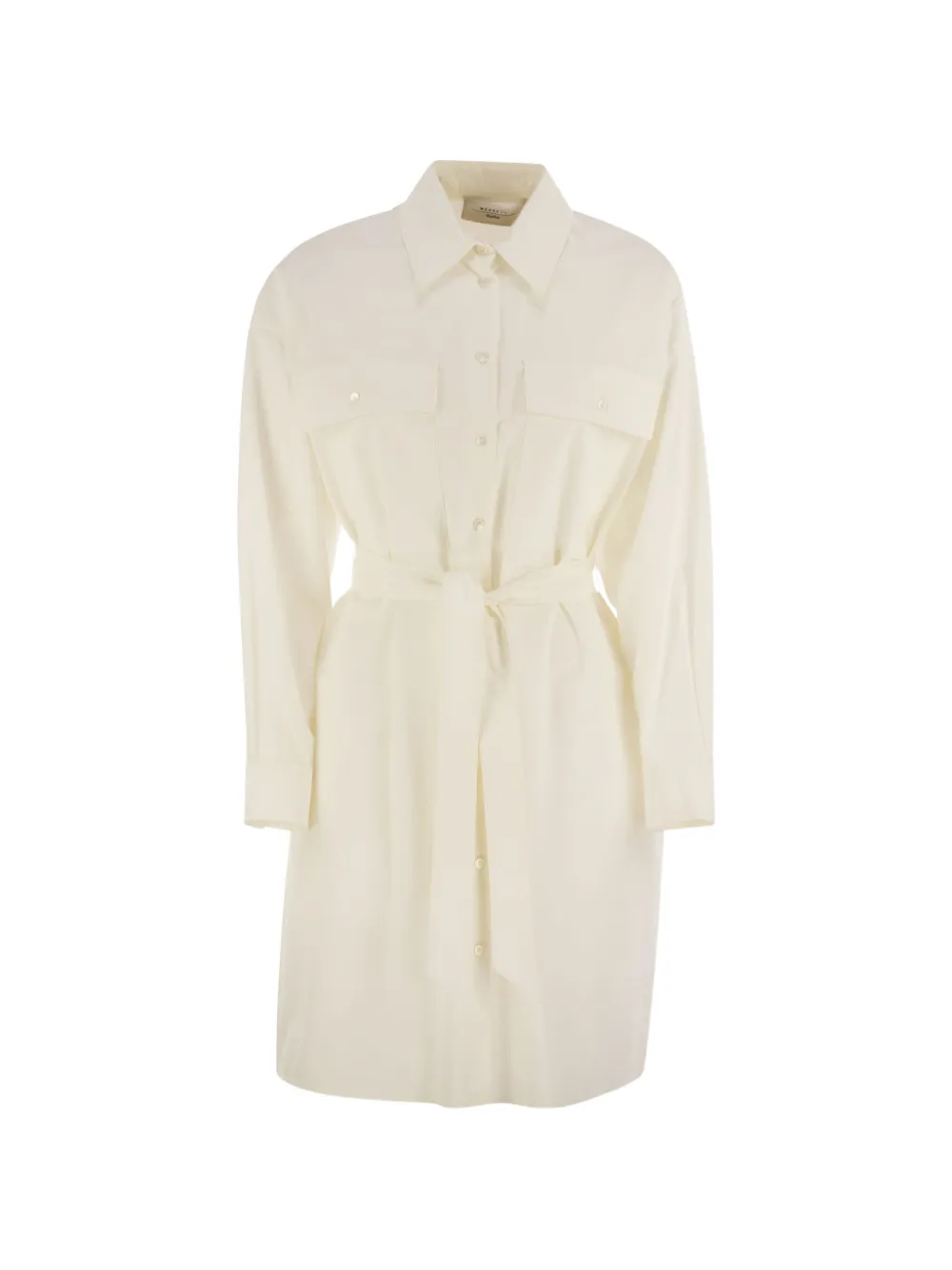 Weekend Max Mara Abito in cotone con tasche e bottoni - Bianco
