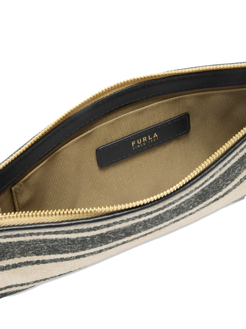 Furla Iride gestreepte clutch Blauw