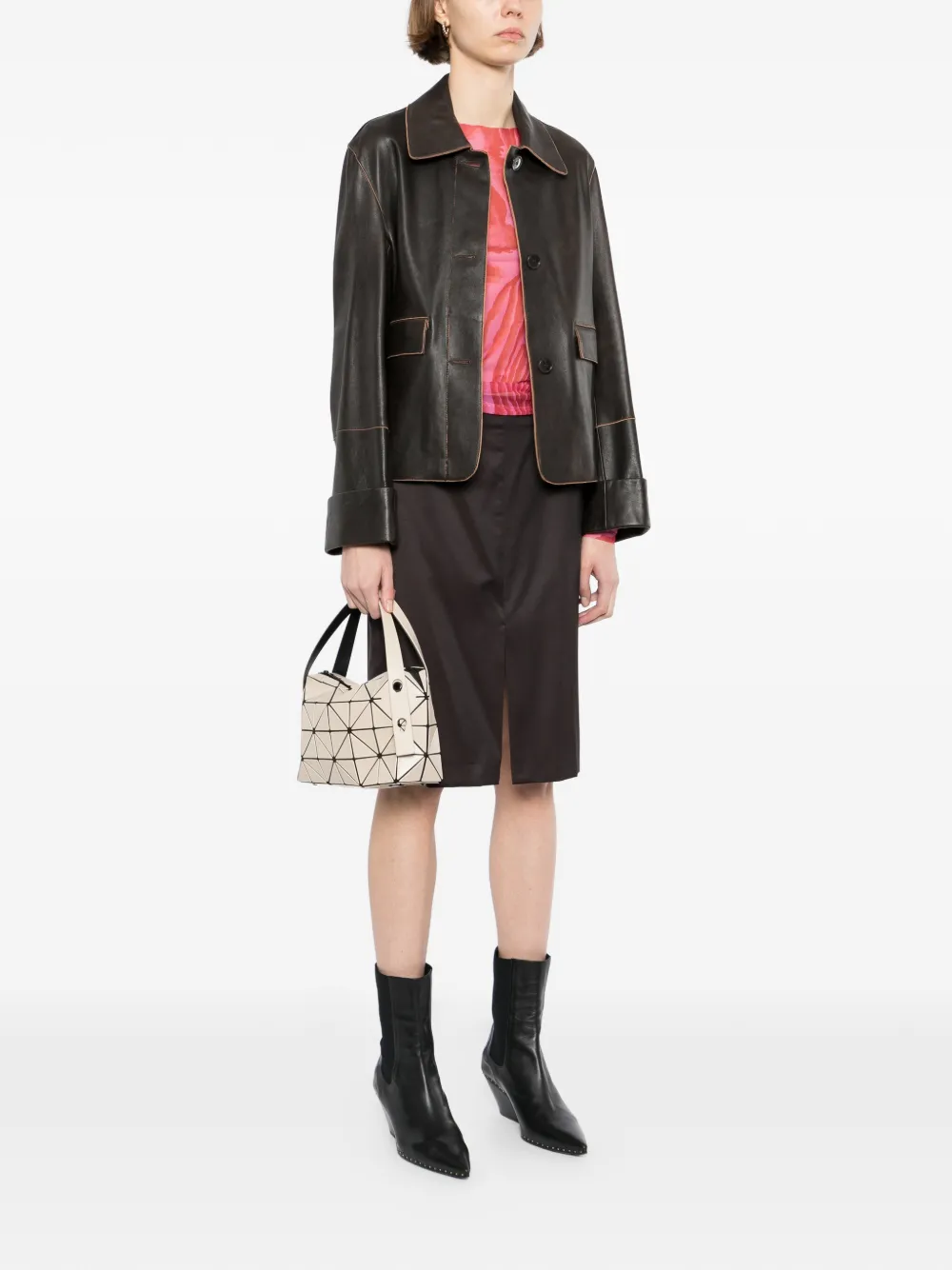  Bao Bao Issey Miyake Boston Tote Bag - Neutrals 