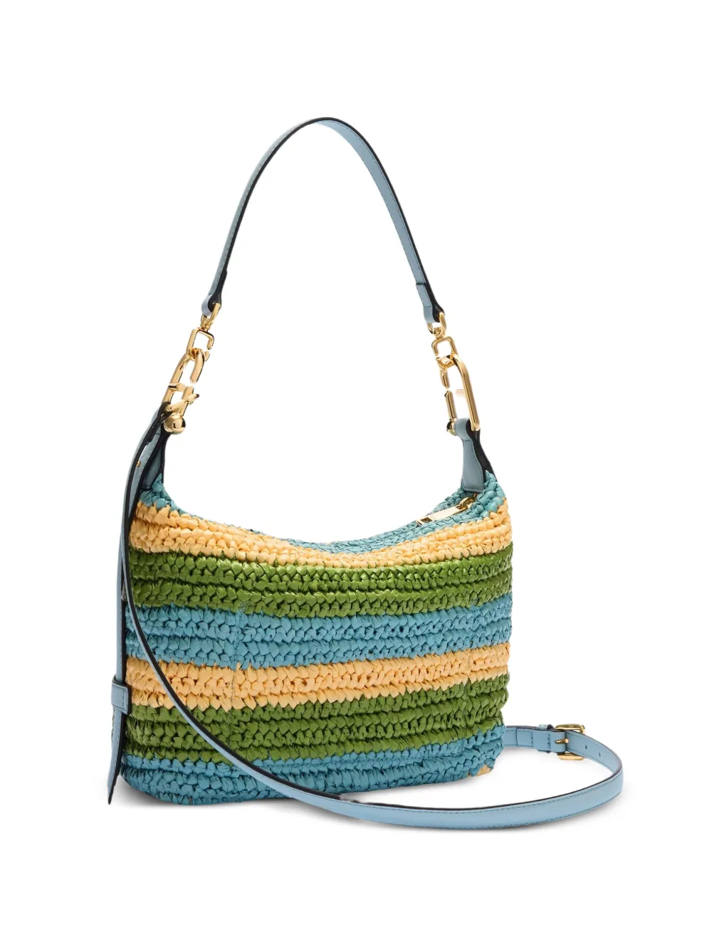 Furla striped chain shoulder bag - Verde