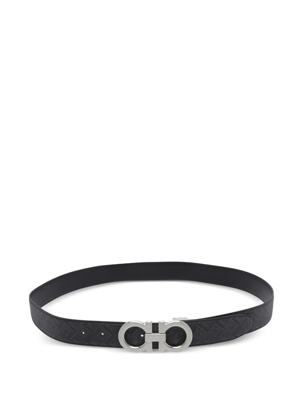 Ferragamo Gancini logo reversibile belt - Schwarz