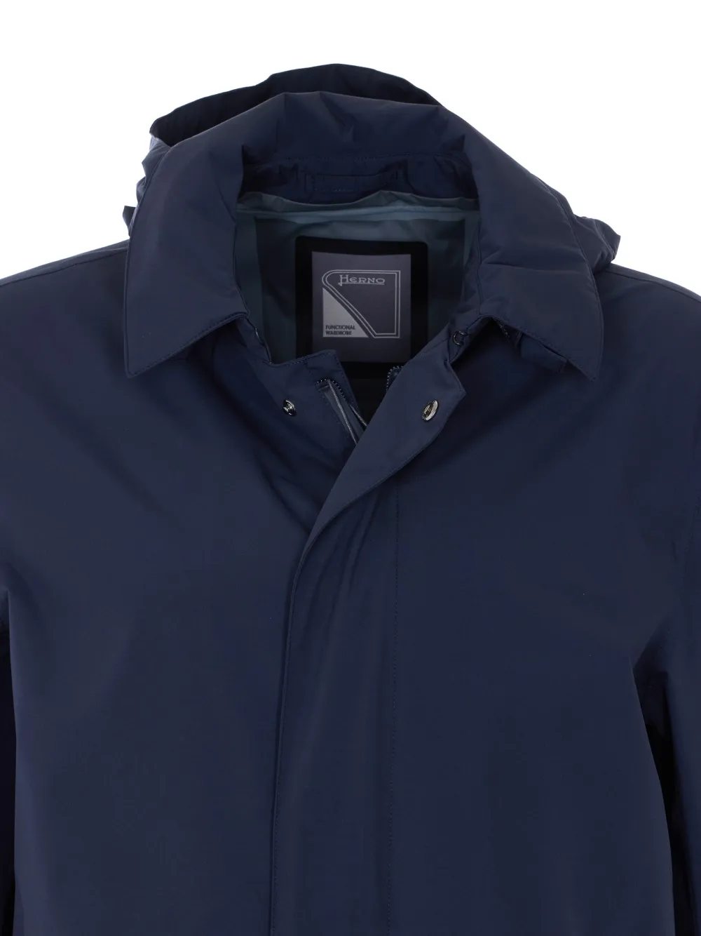 Herno Regenjas met afneembare capuchon Blauw